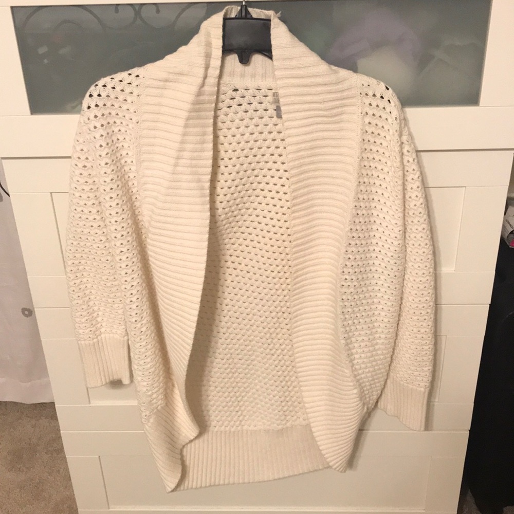 White cardigan with holes